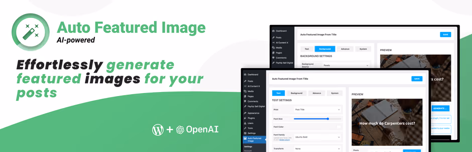 Captura del proyecto Auto Featured Image (Auto Generated)