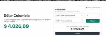 Vista del proyecto DolarColombia.co