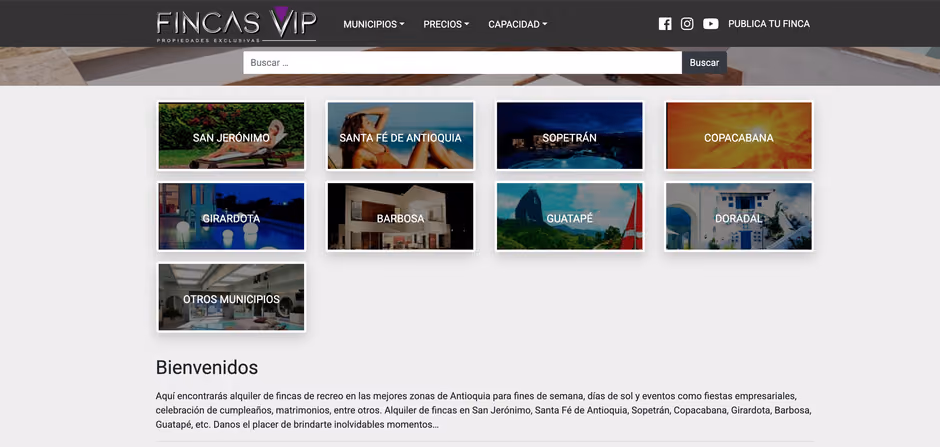 Captura del proyecto Fincas VIP