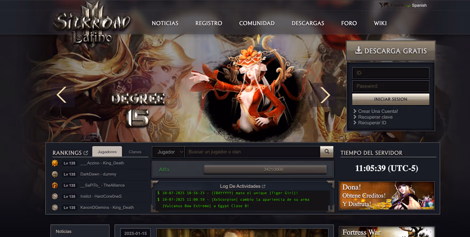 Captura del proyecto Silkroad Latino